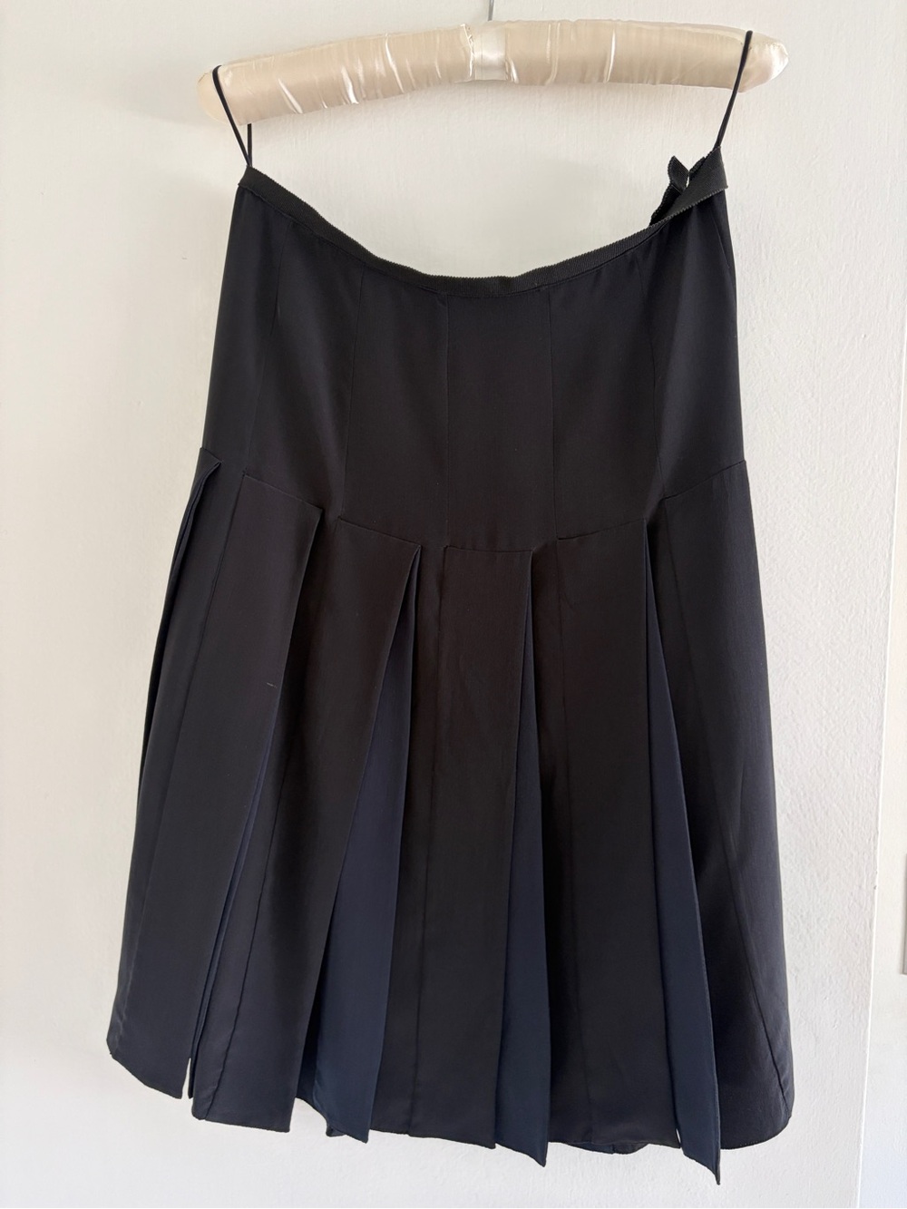 Prada Black Panelled Pleated Skirt